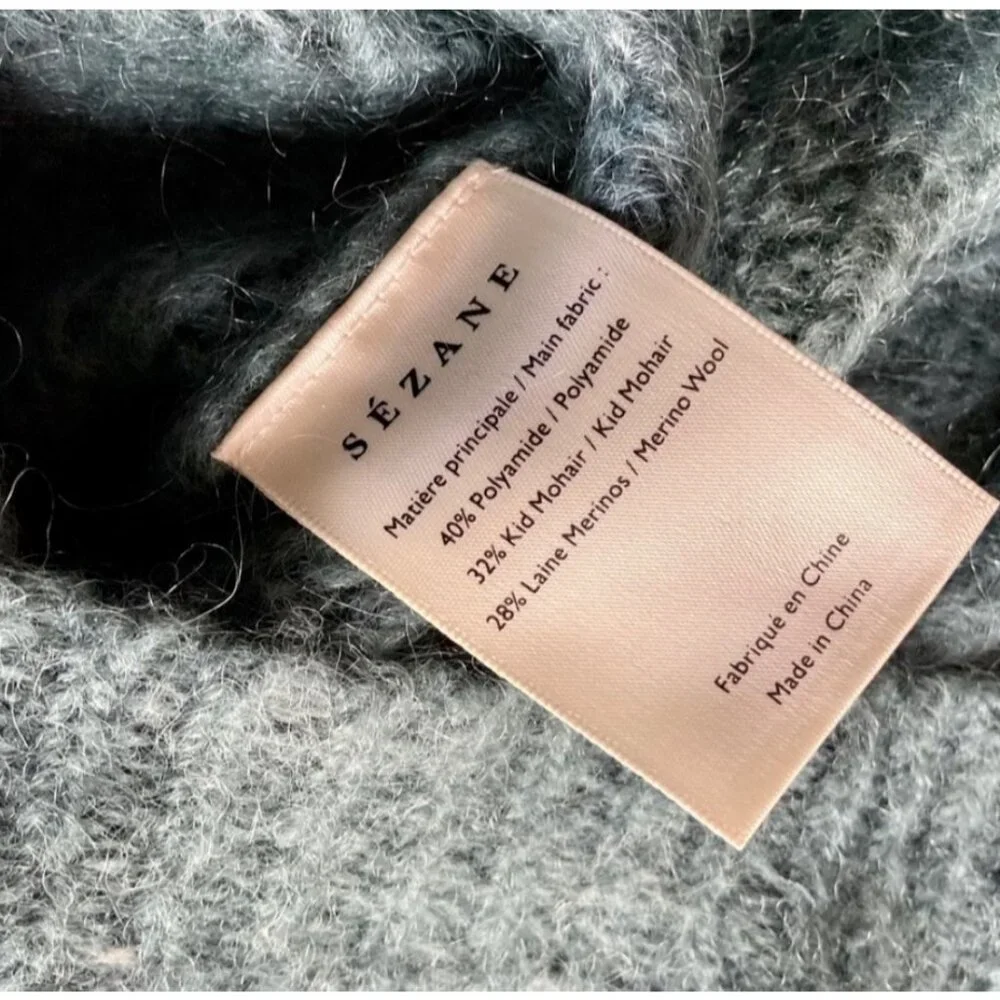 Sezane GISELLE JUMPER Sweater sage green s bust45in - Picture 4 of 4